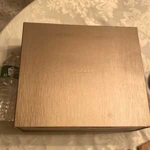 Bvlgari bulgari large box authentic beautiful sturdy container light gold brown